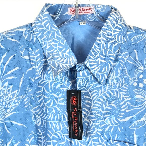 NWT Sri Rezeky Filigree Floral Print HawaiianTop - Picture 2 of 3